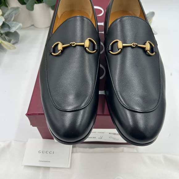 Men’s Gucci JORDAAN leather horse bit loafers size 11 fits 12 US made in Italy
